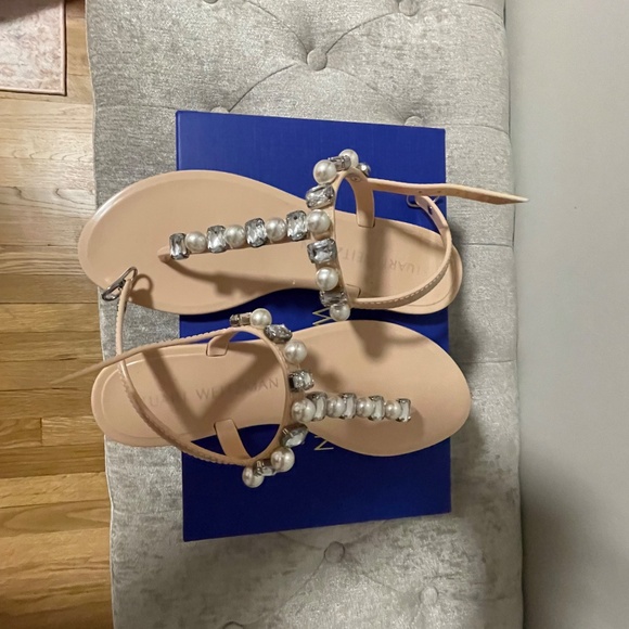 Stuart Weitzman Goldie Crystal Jelly Sandal - Picture 3 of 8